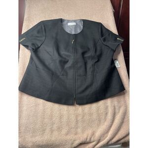Tahari Arthur S Levine Short Sleeve 24 W Jacket Zip Front NWT